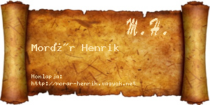 Morár Henrik névjegykártya